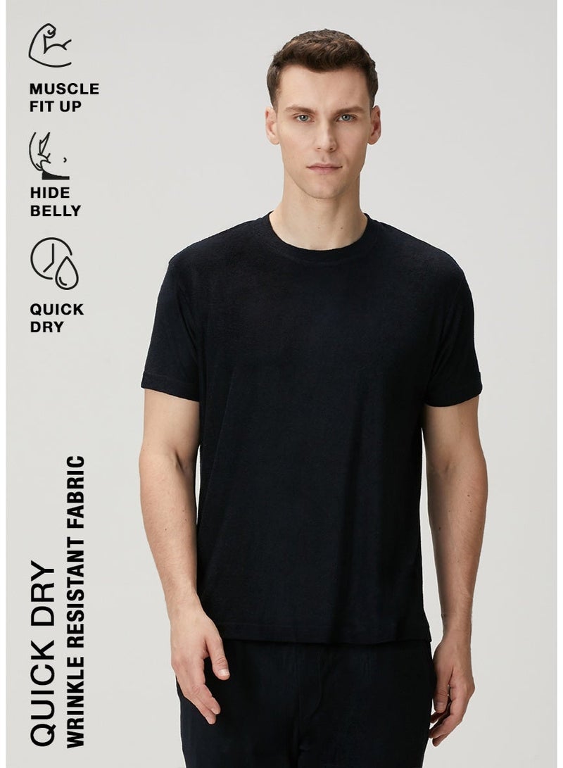 Simpleqloth | Muscle Up Fit: Dark Navy Modal Towel – Defining the Masculine Silhouette - Image 2